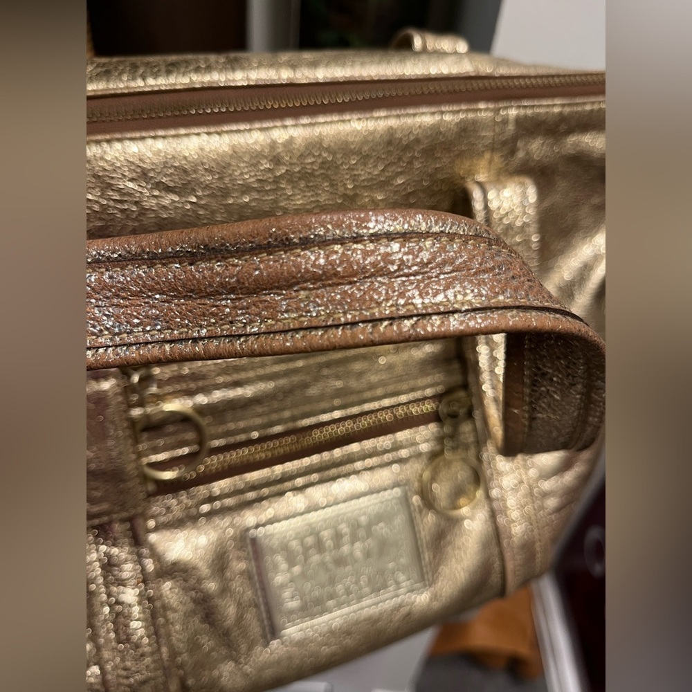 Coach Poppy Gold Metallic Shoulder Bag - Picture 13 of 14
